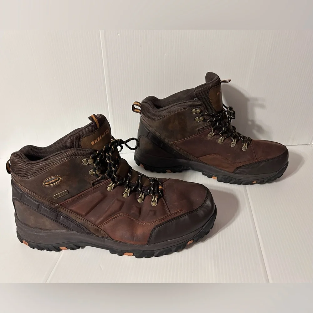 Skechers SN 65529 EWW leather traven hiking boots waterproof men size 16 - Picture 2 of 10